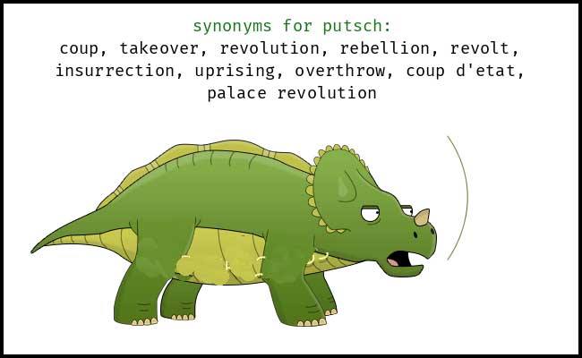 Learn English word Synonyms of PUTSCH