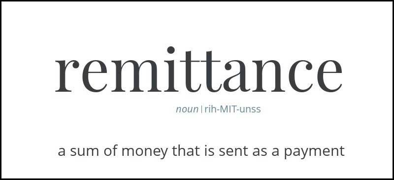 Learn remittance Meaning origin and Etymology
