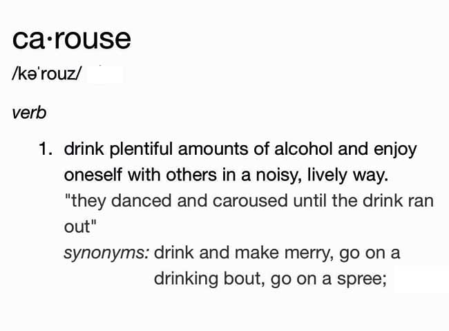 CAROUSE Meaning, CAROUSE Etymology, CAROUSE Synonyms and Antonyms grammar Chatsifieds