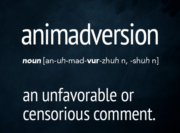 Animadversion definition and meaning etymology Chatsifieds