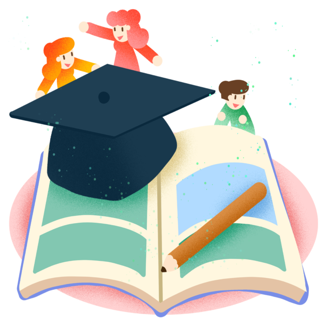 open English book and graduation hat Chatsifieds easy english