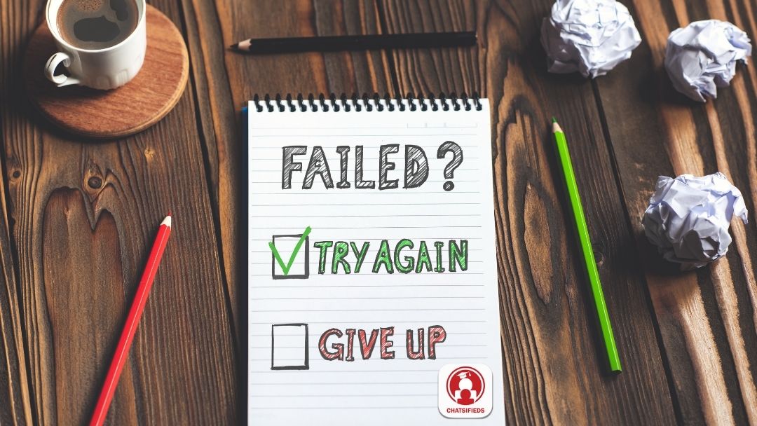 Never give up learn English with chatsifieds