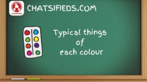 Typical things of each colour in English free online English lessons and test by chatsifieds