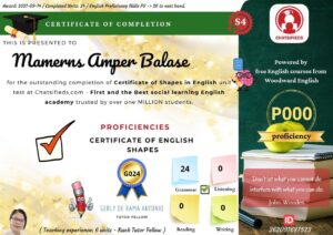 Woodward English English Course certificate chatsifieds