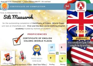 Chatsifieds colors world flags certificate