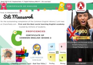 Chatsifieds common English Idioms Certificate