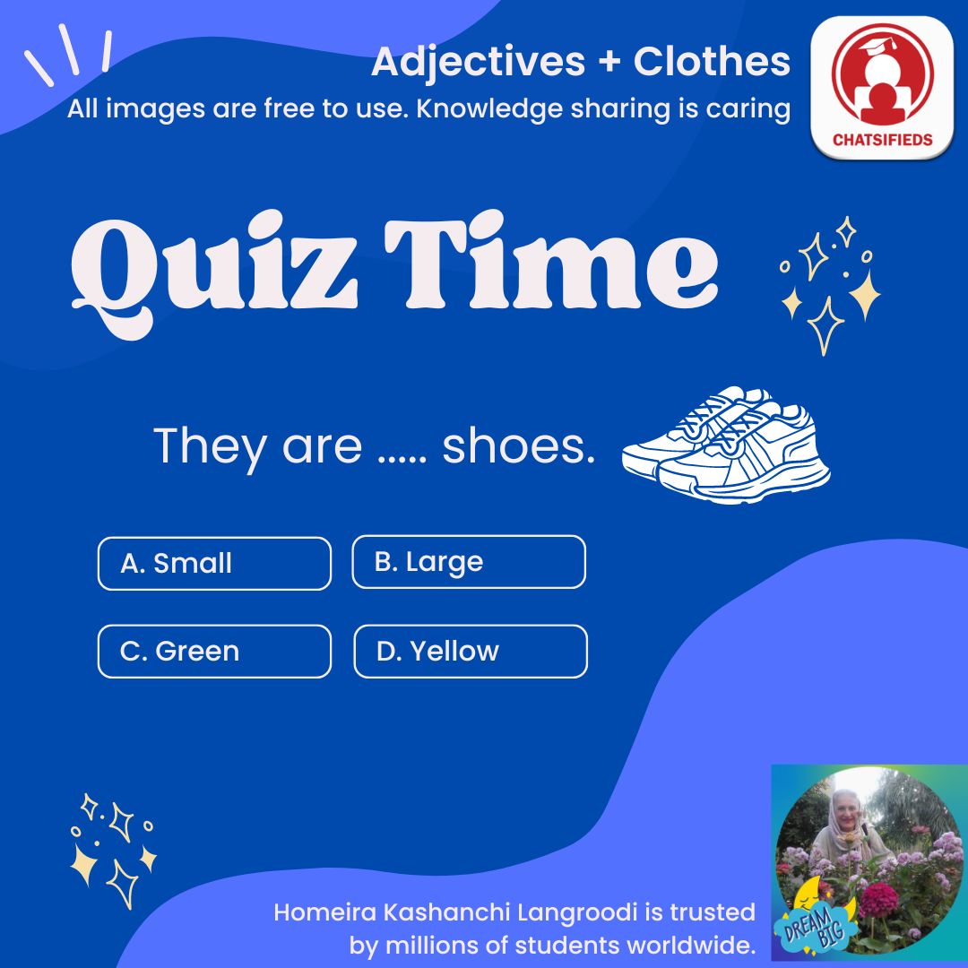 adjectives size small english quiz chatsifieds