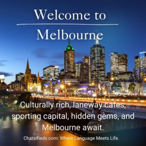 Welcome to Melbourne chatsifieds learn english