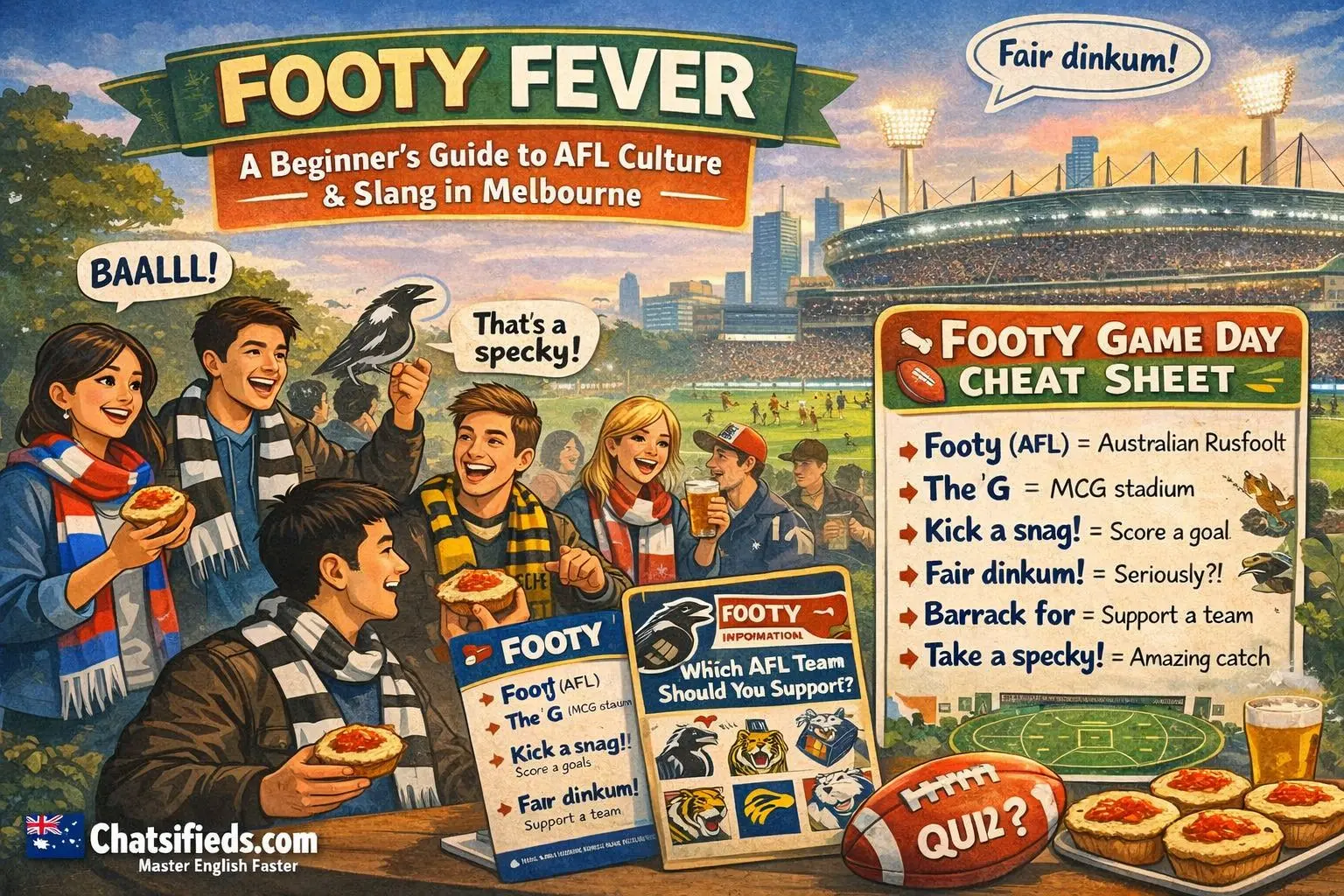 Footy Fever Melbourne AFL guide for international students with footy slang and culture by Chatsifieds.com