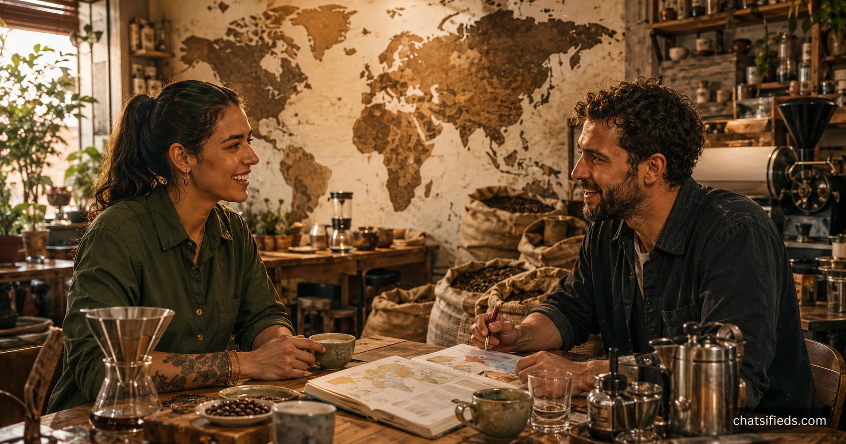 Illustrated Australian coffee scene for Blacklist Coffee Roasters