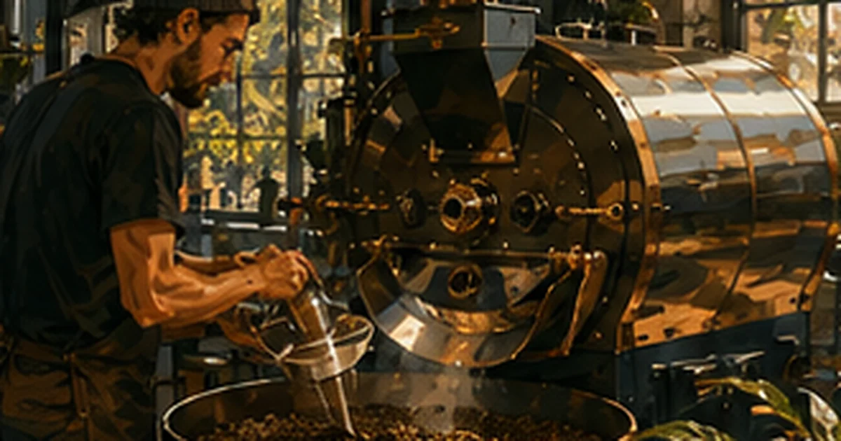 Illustrated Australian coffee scene for Dukes Coffee Roasters