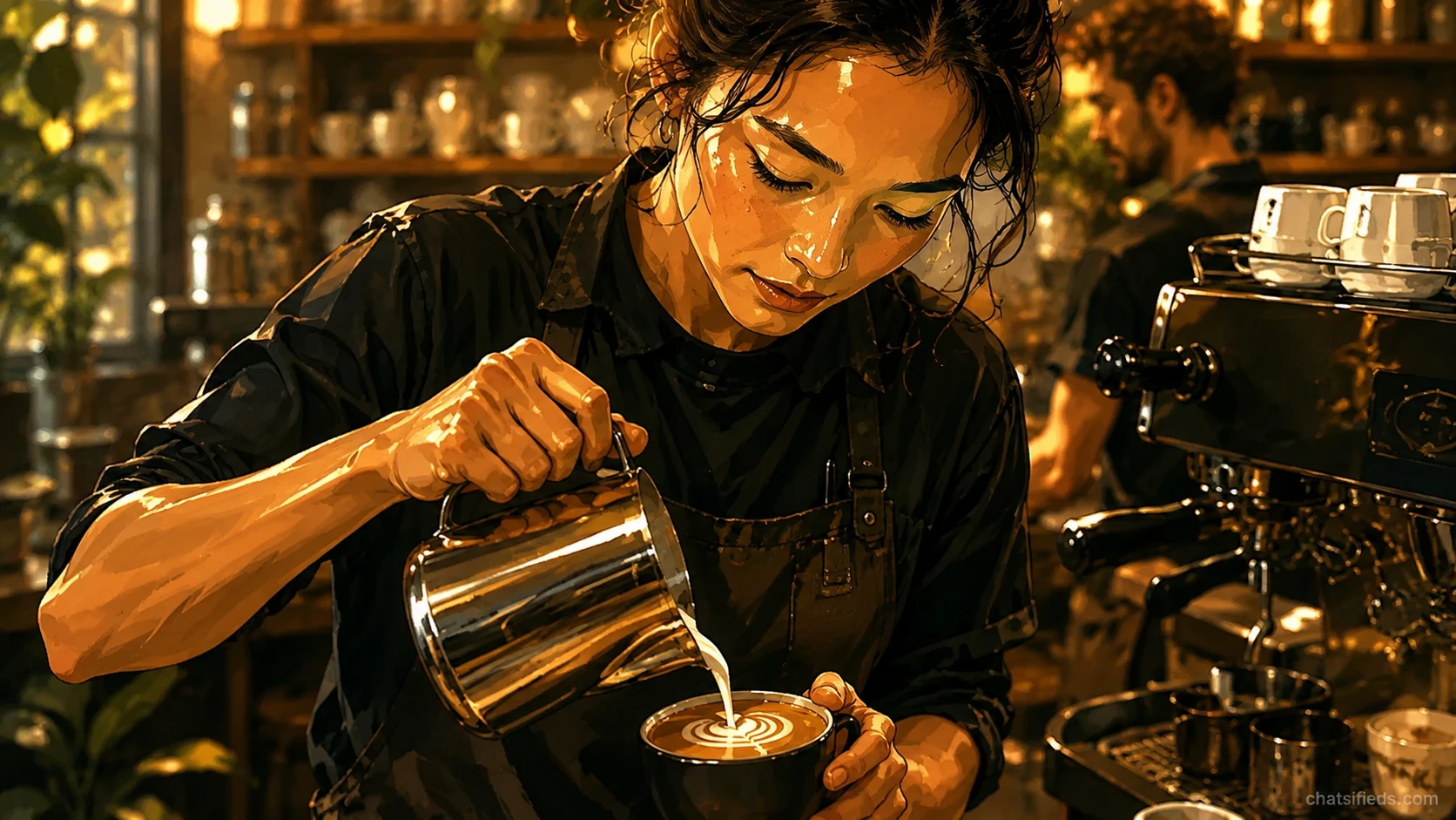 Warm illustrated Australian coffee scene for the Elementary Coffee learning story in Adelaide, SA