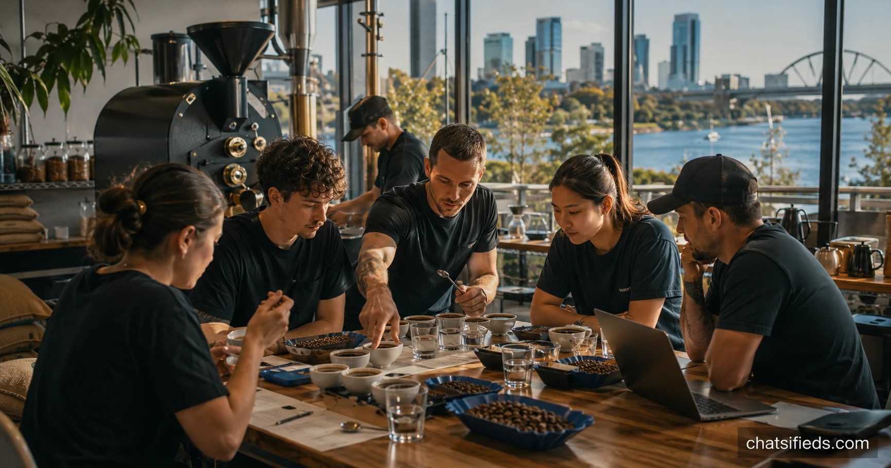 Illustrated Australian coffee scene for Merlo Coffee