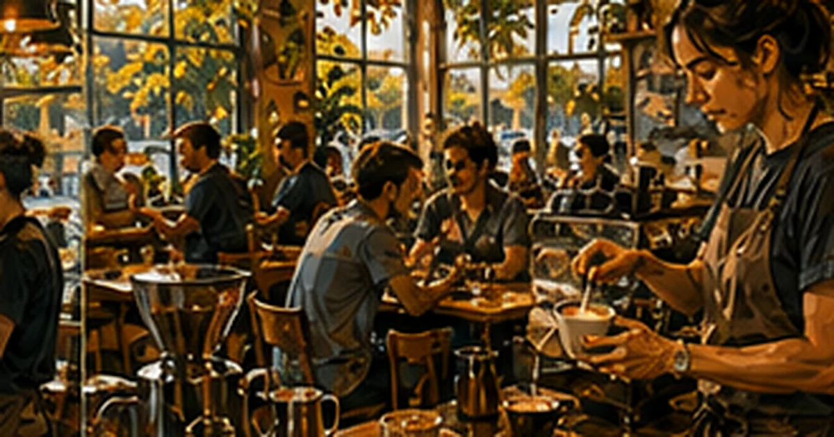 Illustrated Australian coffee scene for ONA Coffee