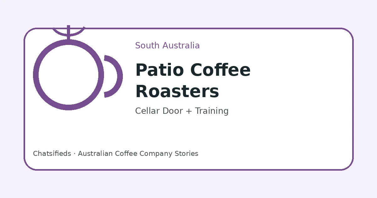 Brand-neutral Chatsifieds illustration for the Patio Coffee Roasters English and culture lesson