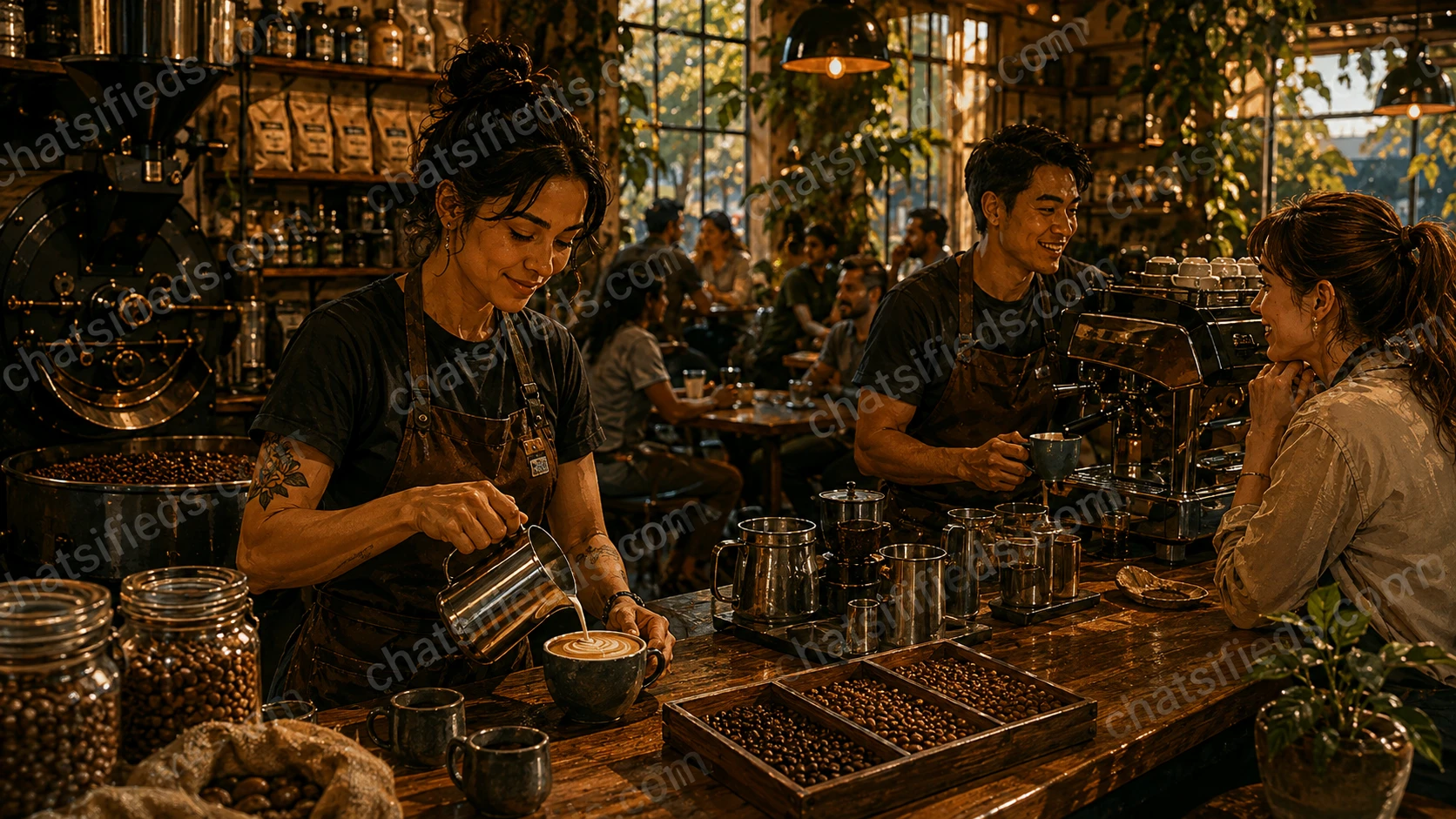 Illustrated Australian coffee scene for Villino Coffee